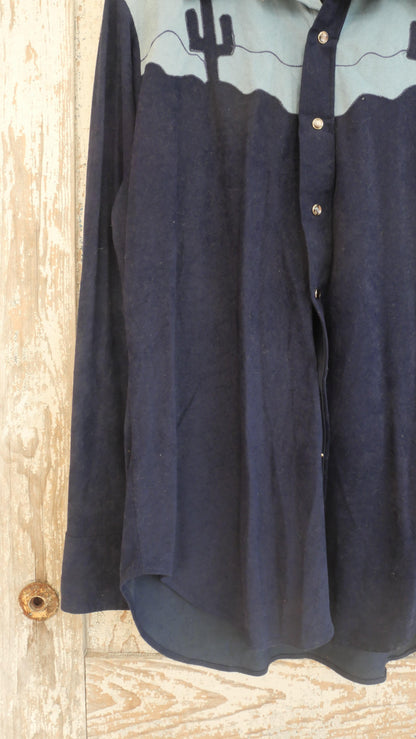 1970s Velour Western Shirt | L