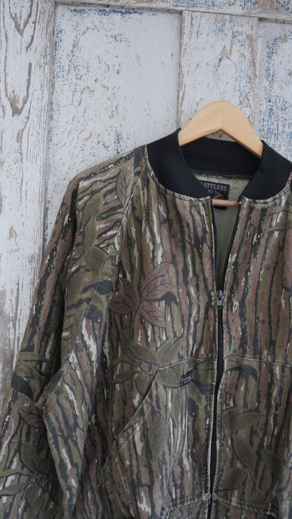 1980s Boxy Hunting Bomber Jacket | L