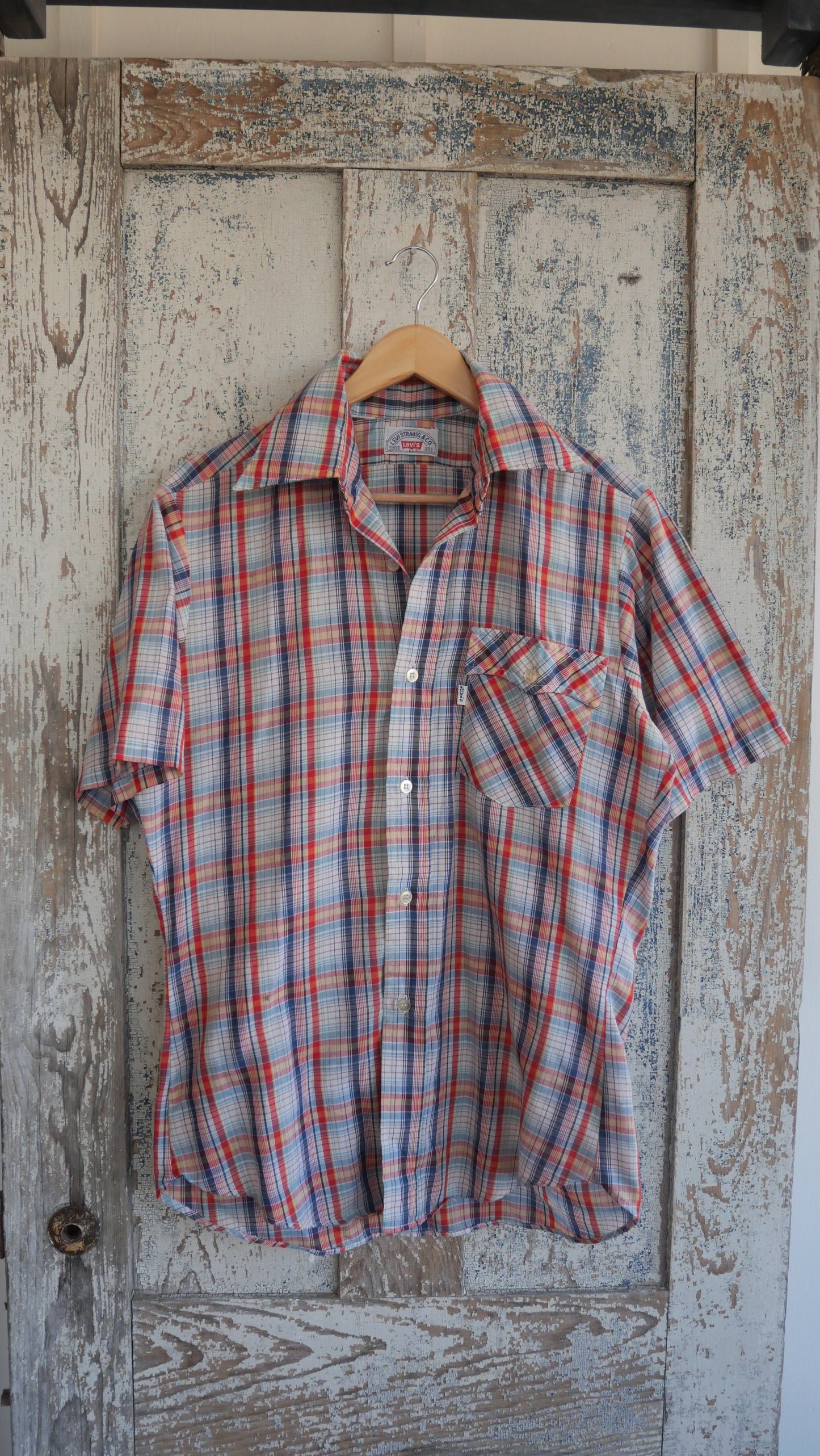 1970s Plaid Levi's Shirt | M