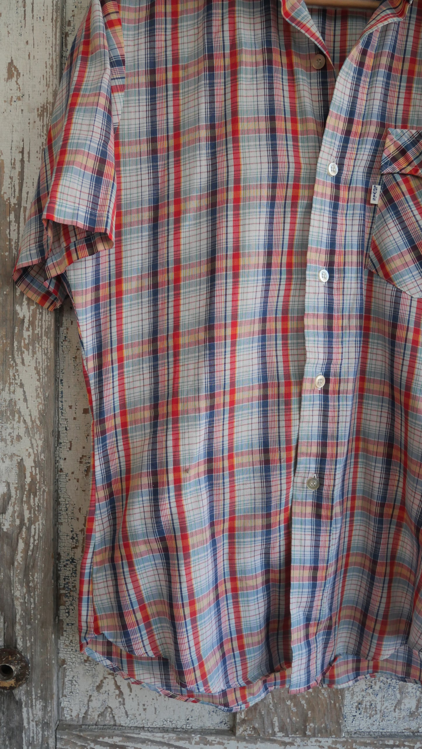 1970s Plaid Levi's Shirt | M