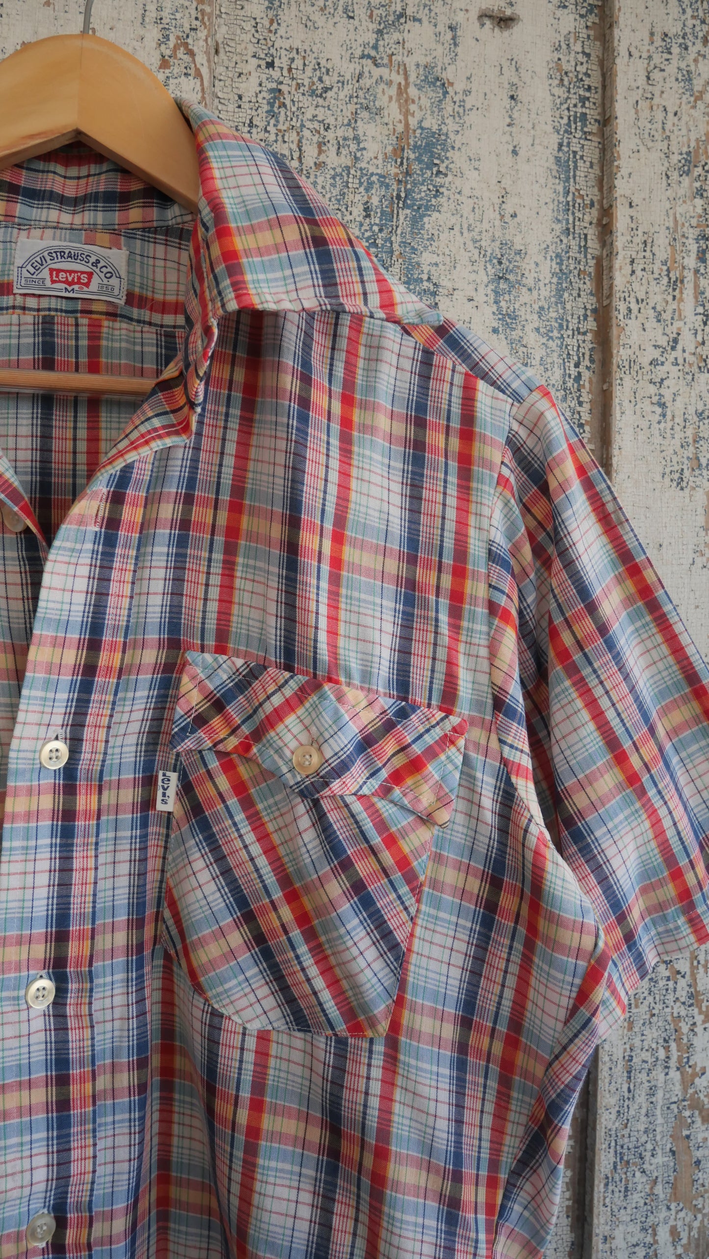 1970s Plaid Levi's Shirt | M