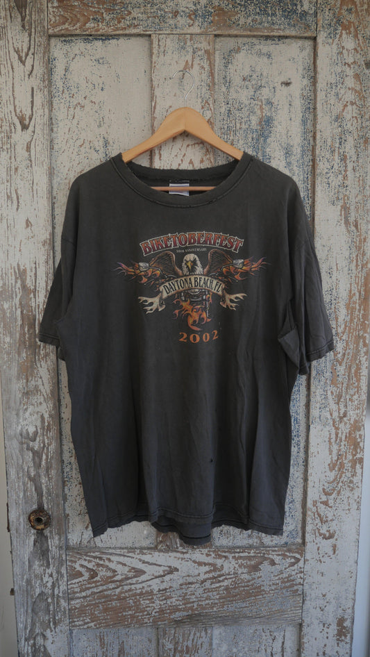 2000s Faded Biker Tee | XL