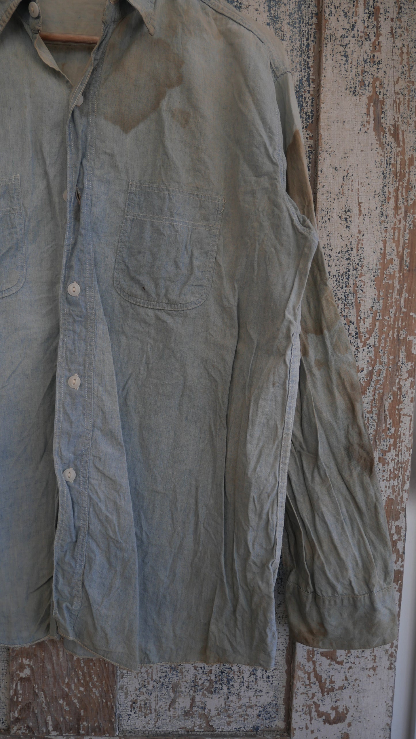 1980s Faded Chambray Shirt | L