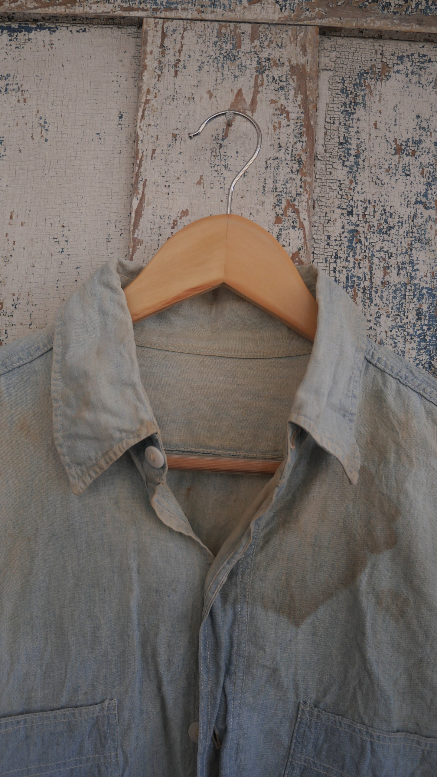 1980s Faded Chambray Shirt | L