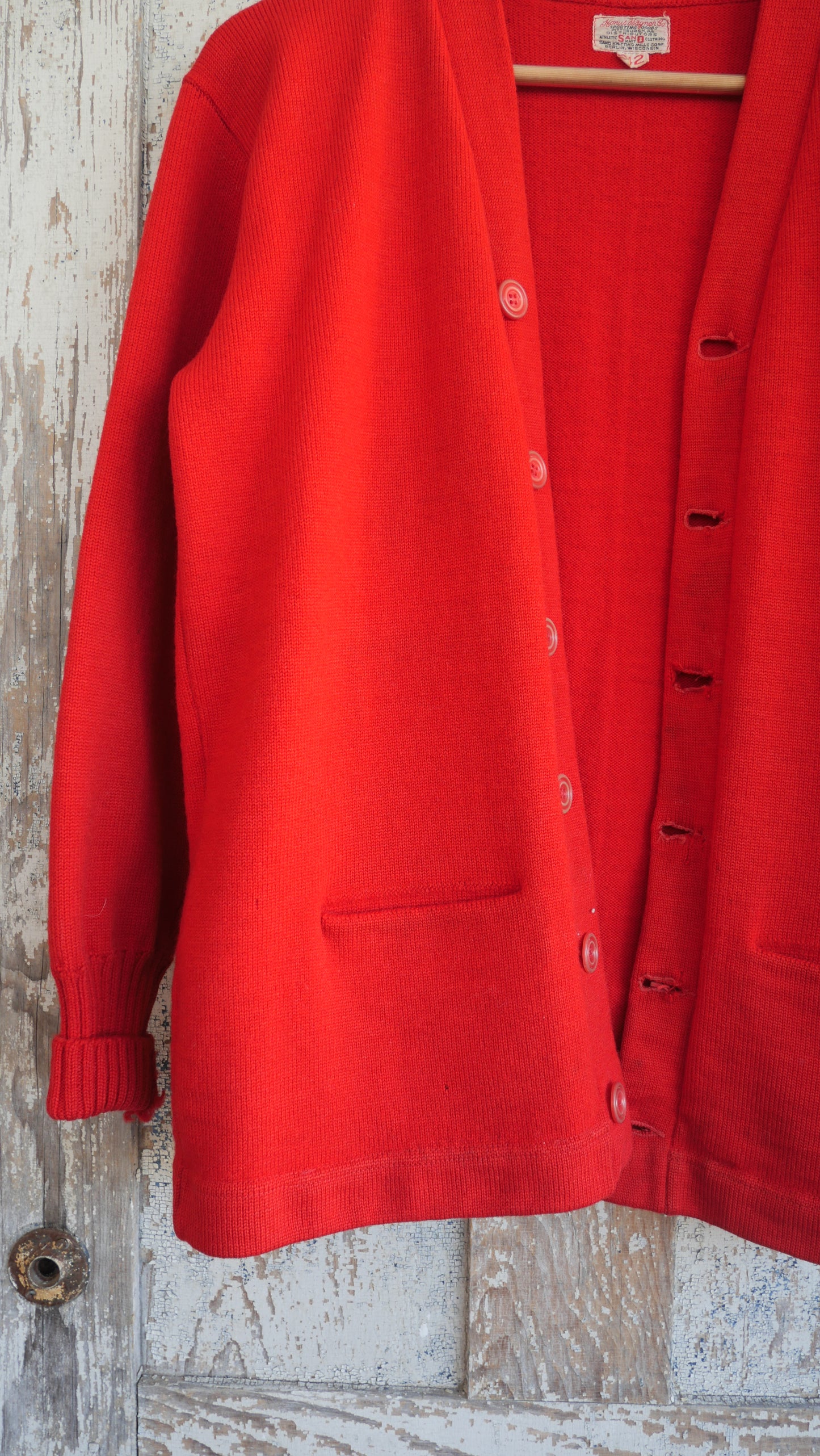 1960s Red Cardigan | L