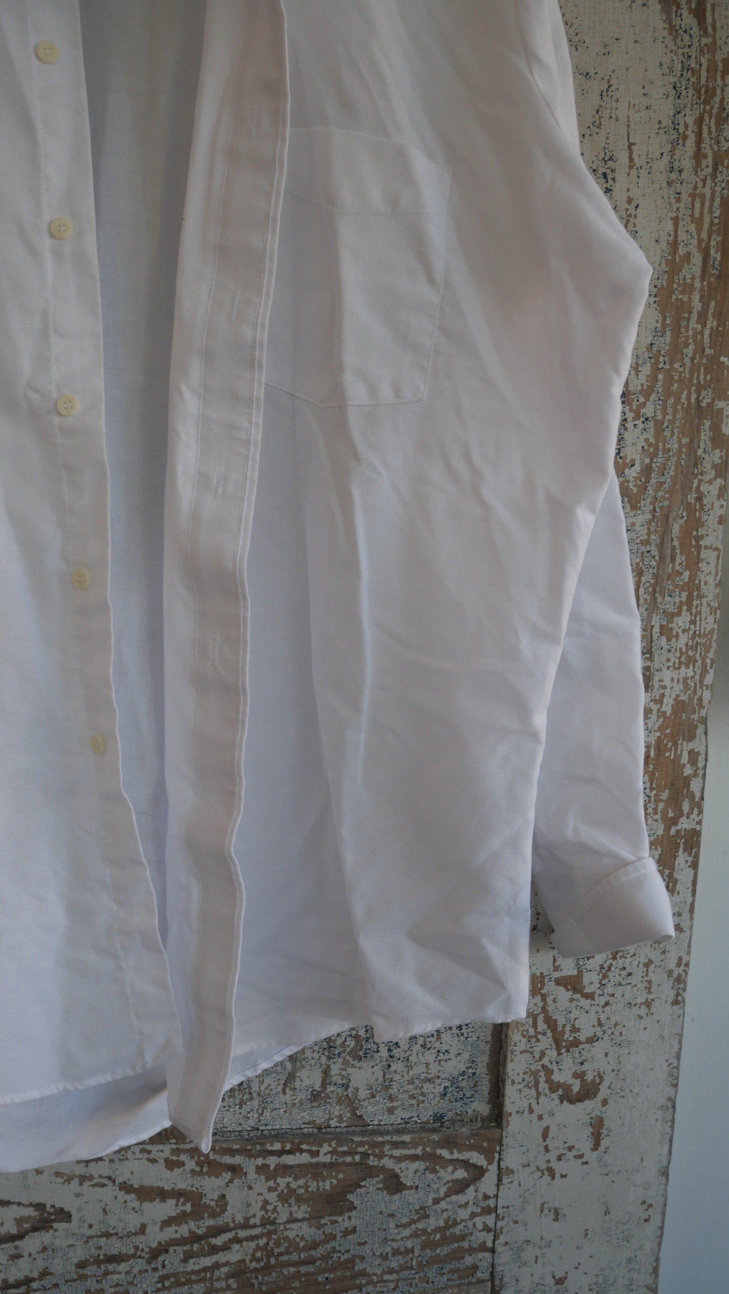 1970s White Oxford Shirt | L