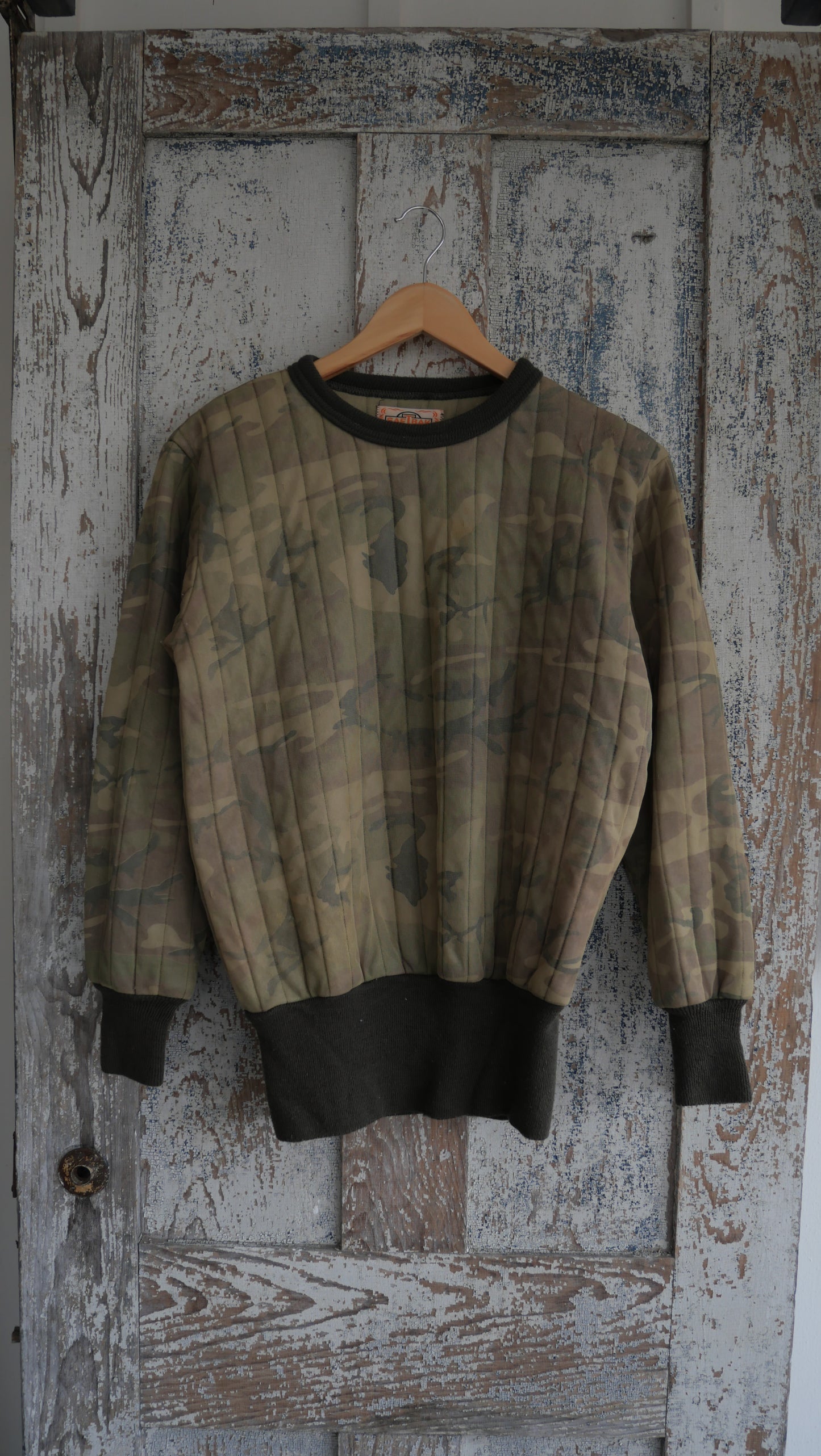 1970s Quilted Camo Sweatshirt | M