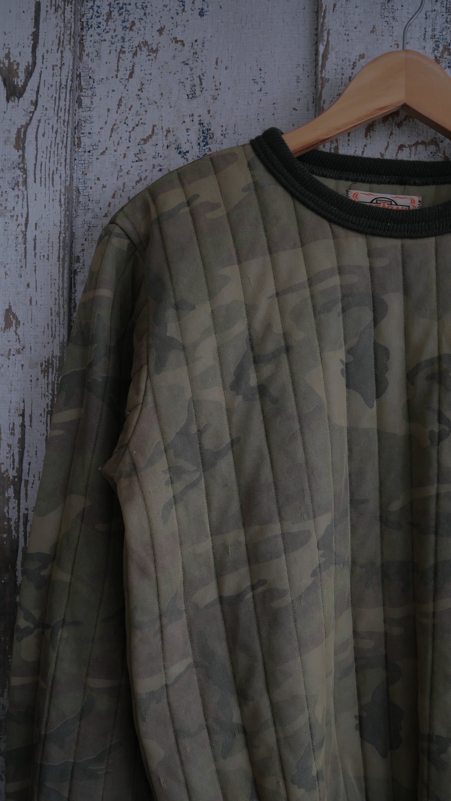 1970s Quilted Camo Sweatshirt | M