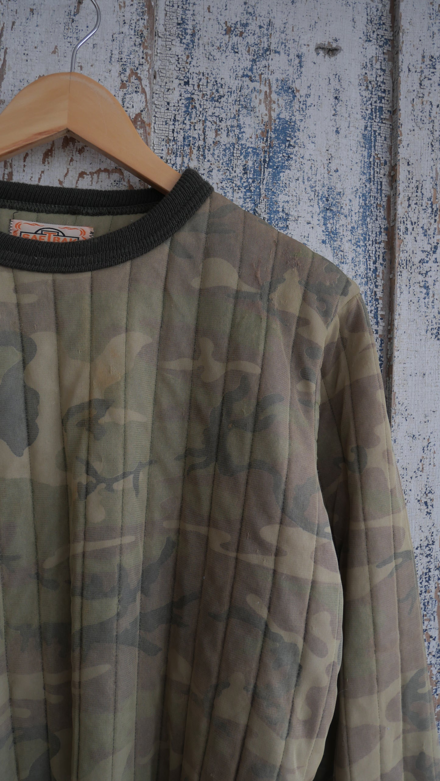 1970s Quilted Camo Sweatshirt | M