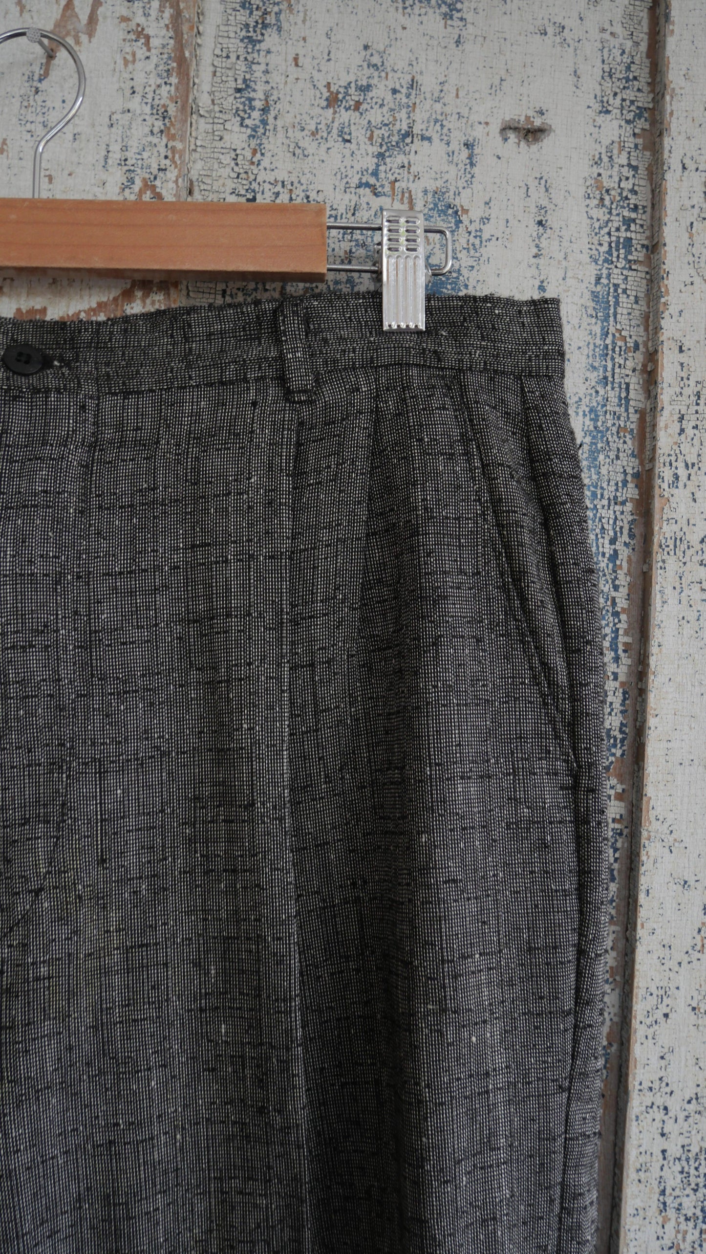 1980s Tweed Salt n Pepper Slacks | 34