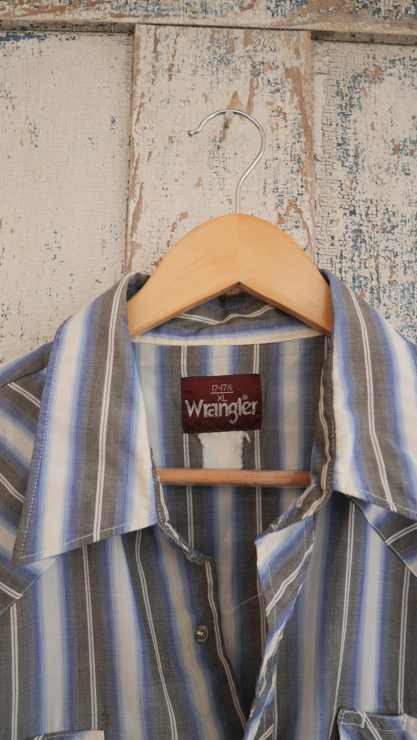 1980s Striped Pearl Snap Shirt | XL