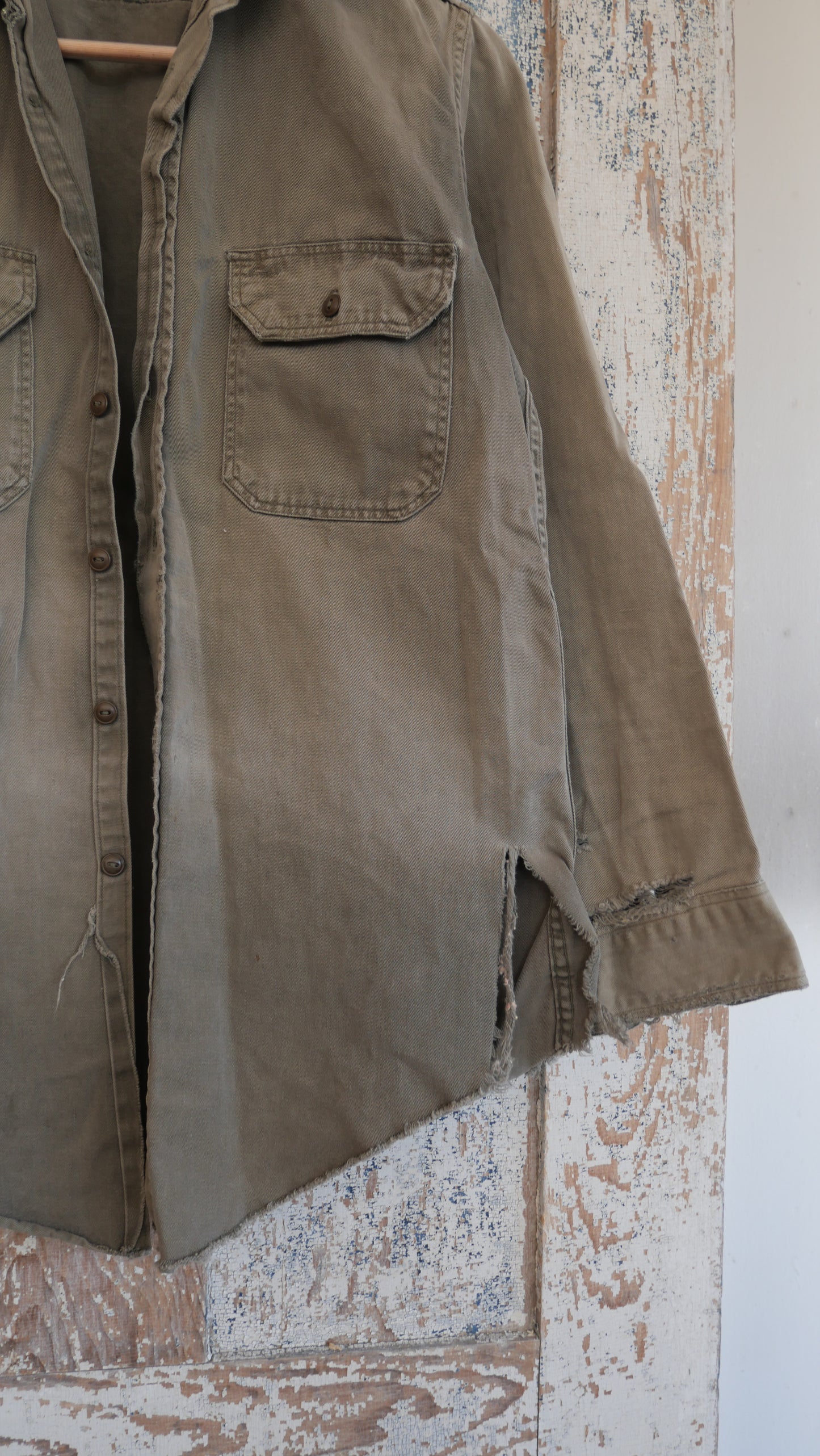 1960s Distressed Canvas Shirt | M