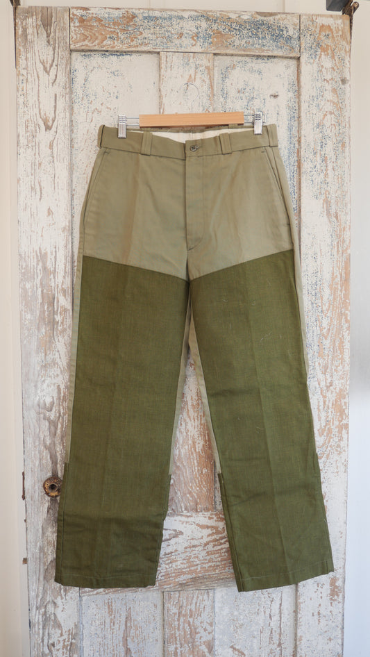 1980s Faded Green Hunting Pants | 32
