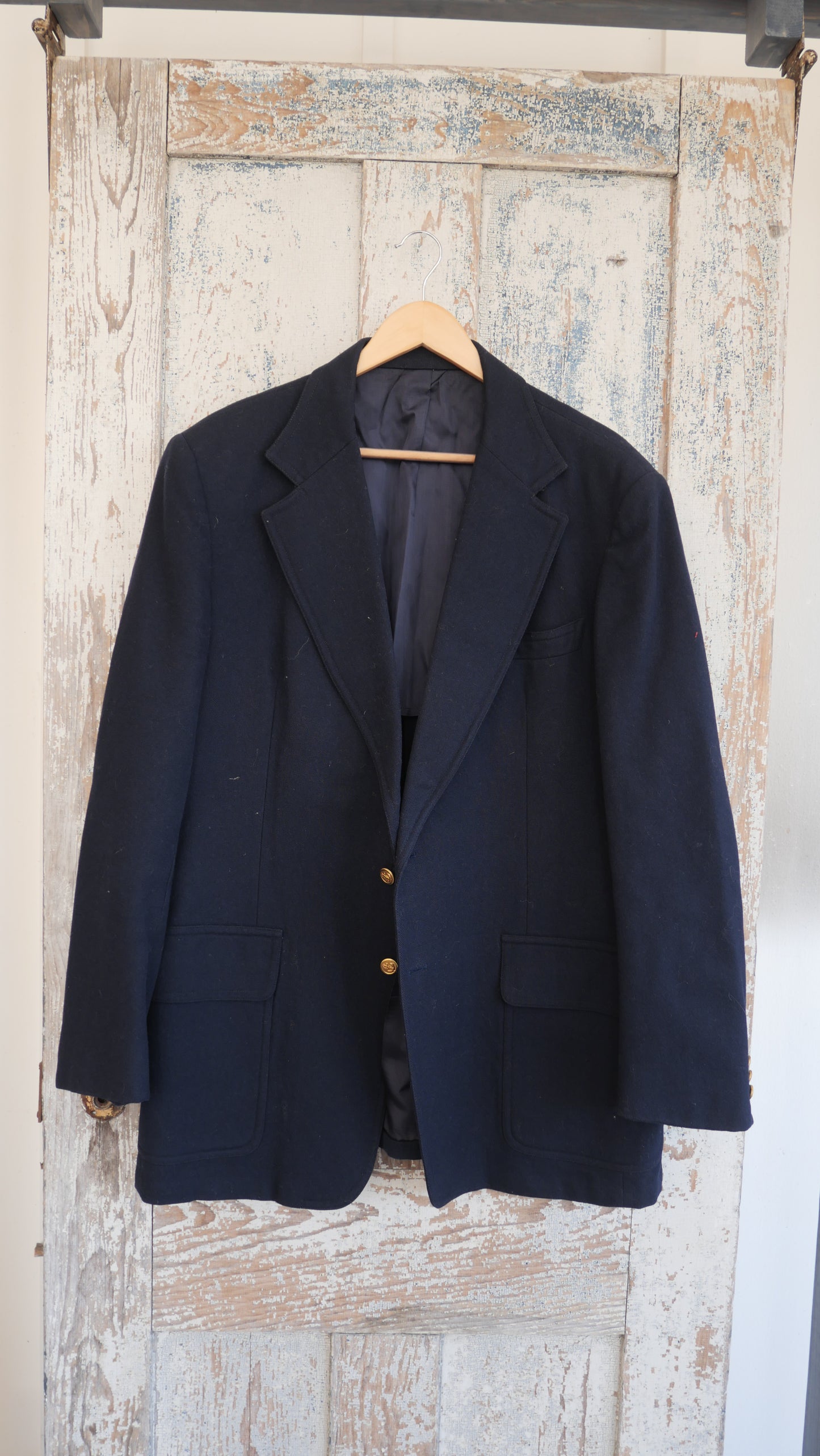 1970s Navy Wool Blazer | L