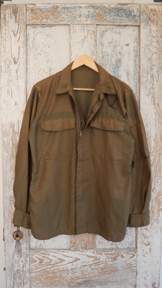 1970s Zip Up Army Shirt | L