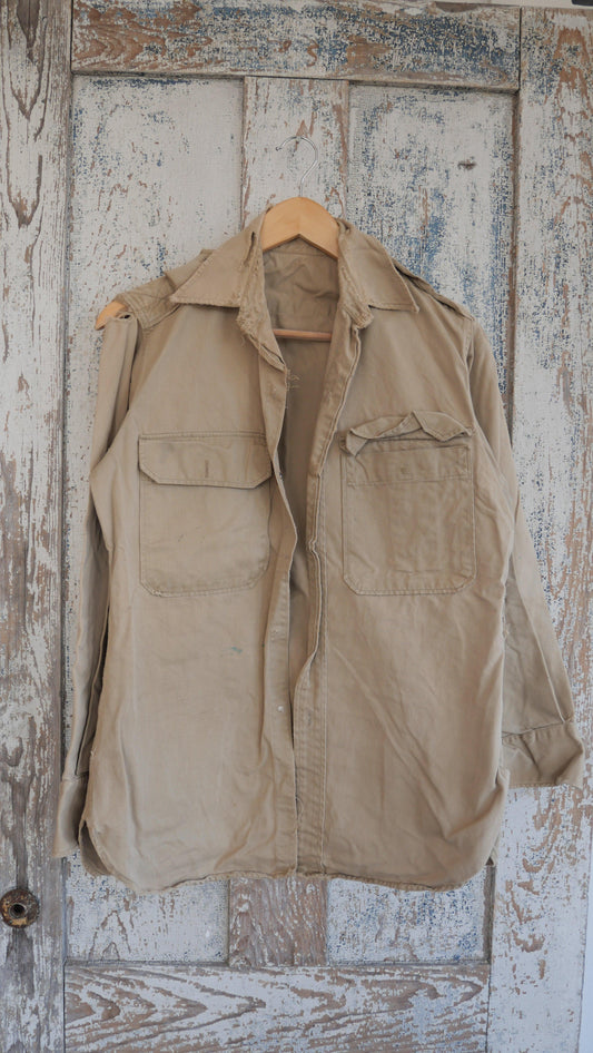 1960s Khaki Military Shirt | M