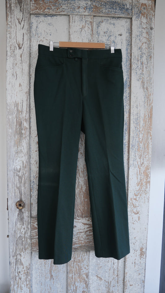 1970s Green Flared Pants | 33