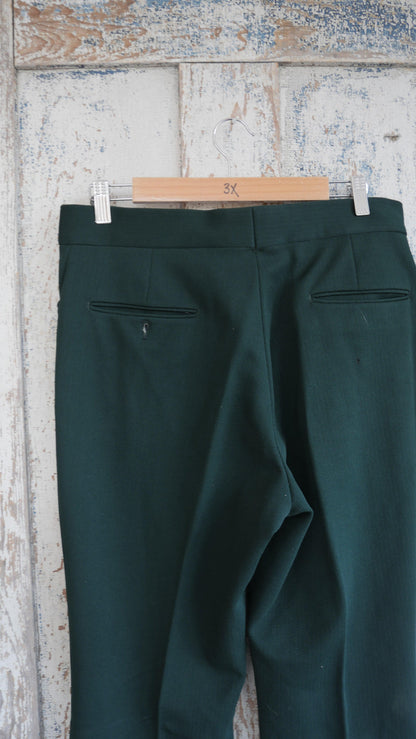 1970s Green Flared Pants | 33