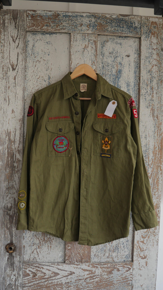 1970S Patched Boy Scout Shirt | M