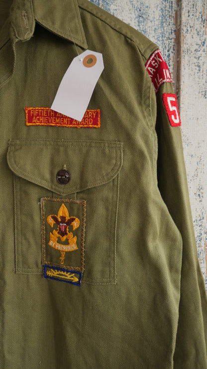 1970S Patched Boy Scout Shirt | M