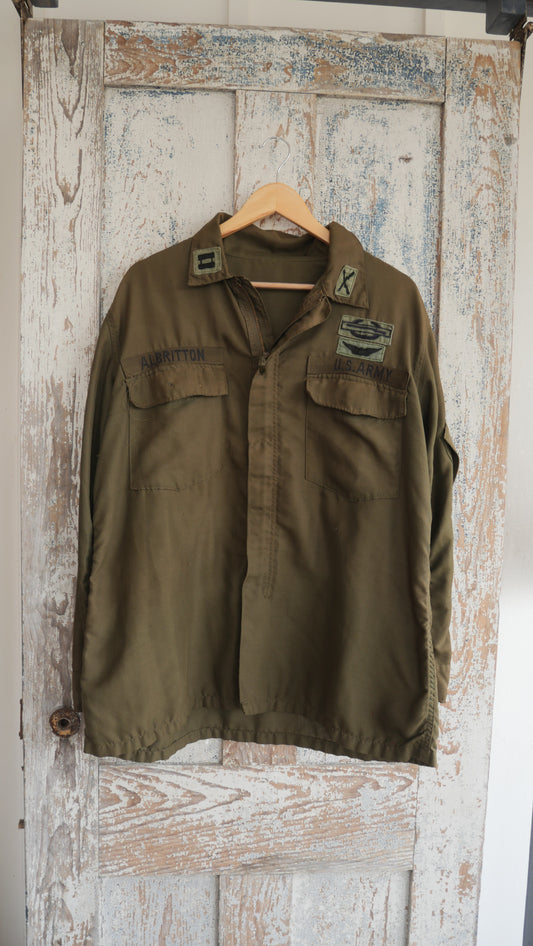 1970s Zip Up Military Shirt | L