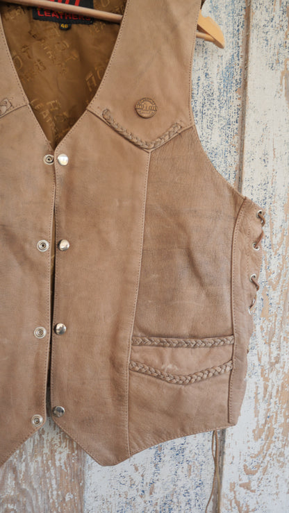 1990s Leather Vest | L