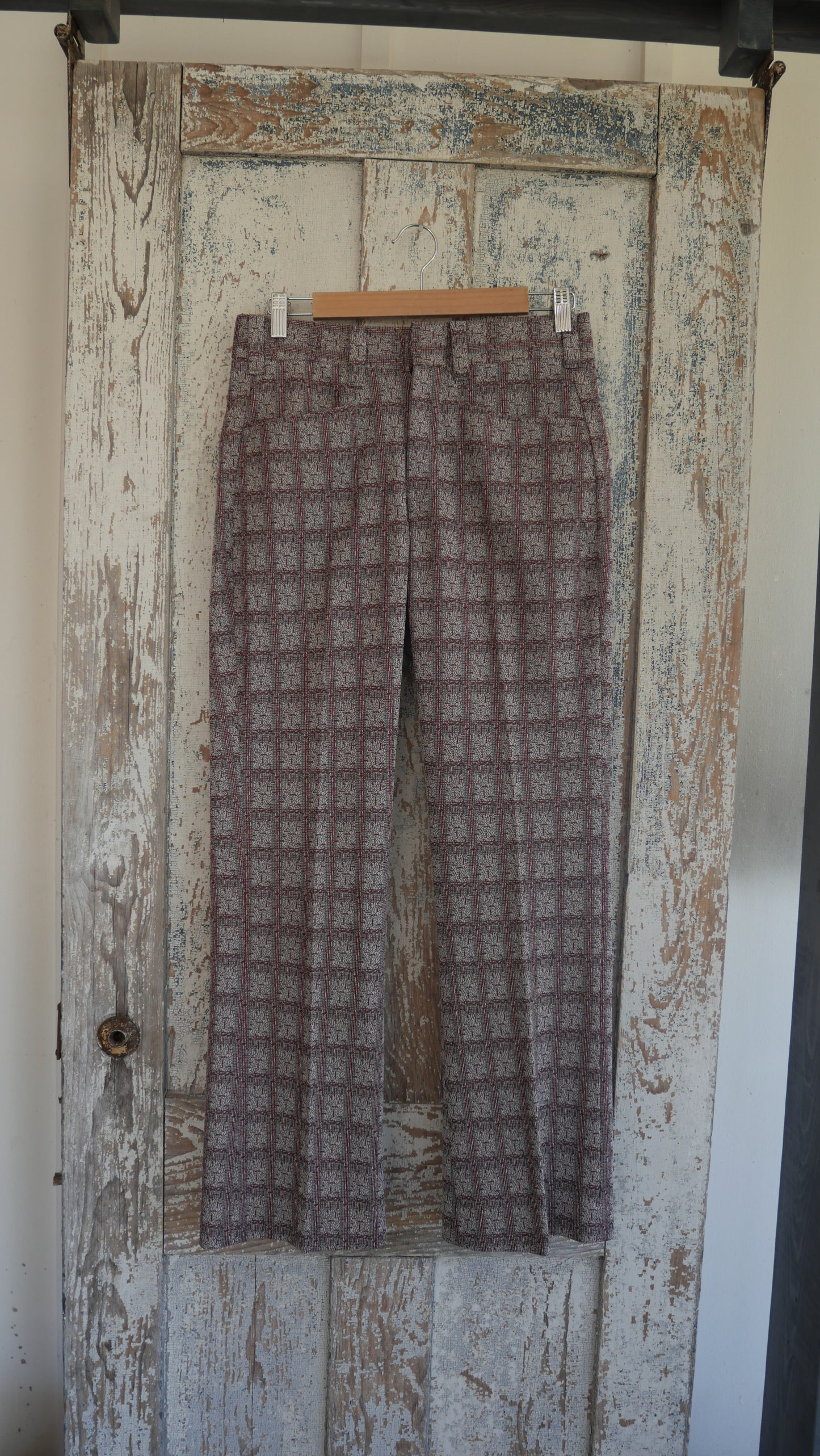 1970s Patterned Flared Slacks | 30