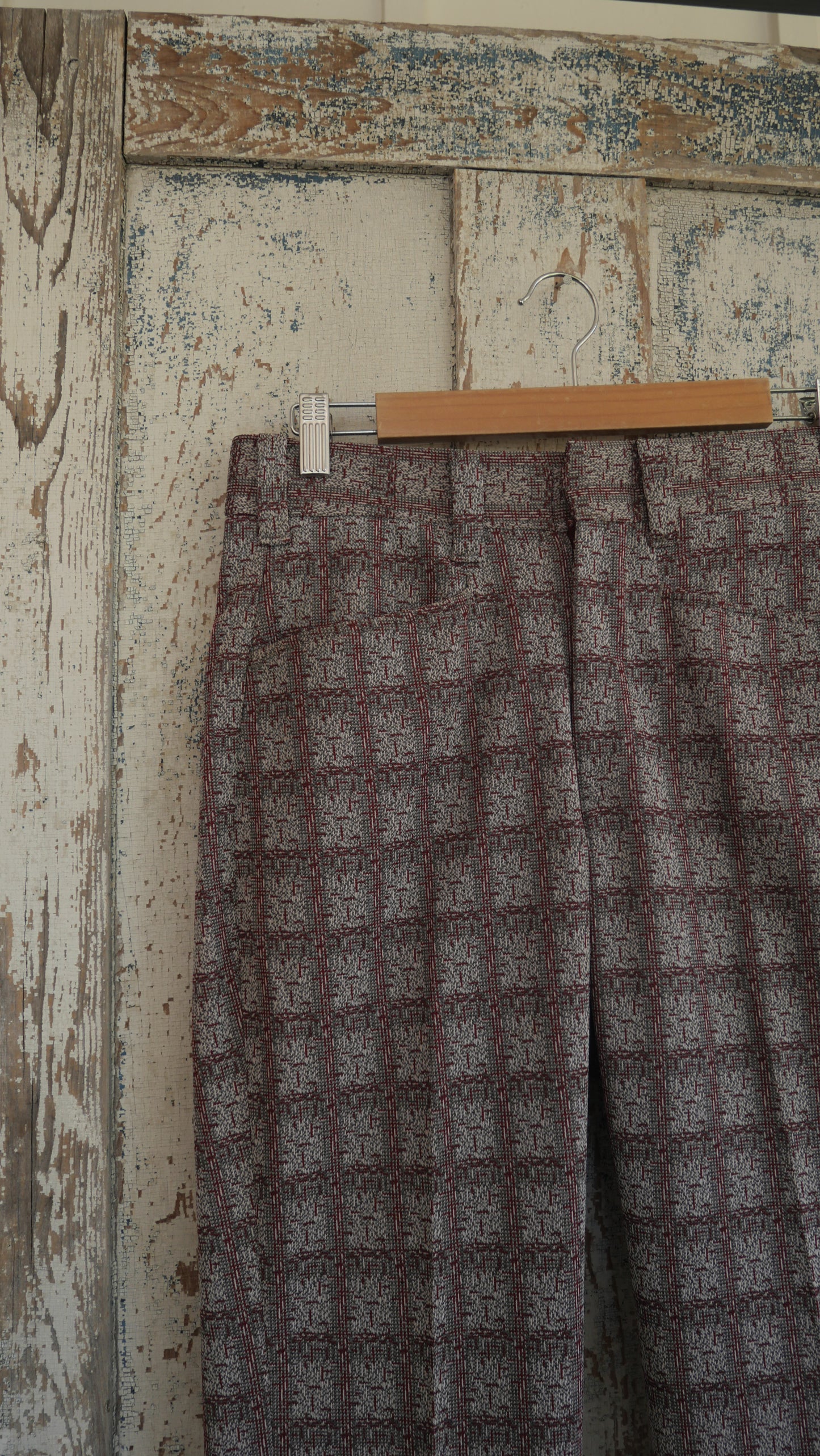 1970s Patterned Flared Slacks | 30