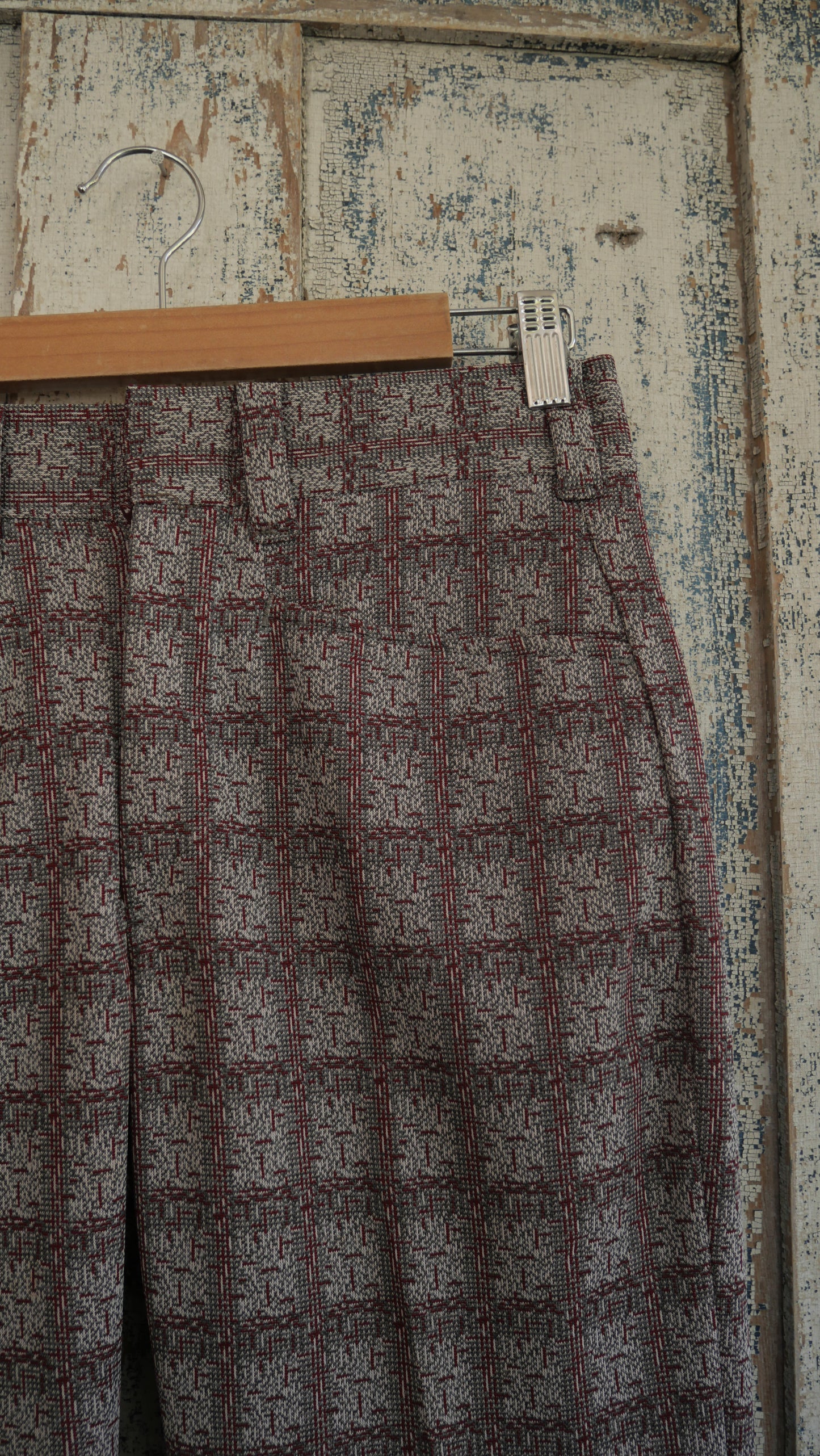 1970s Patterned Flared Slacks | 30