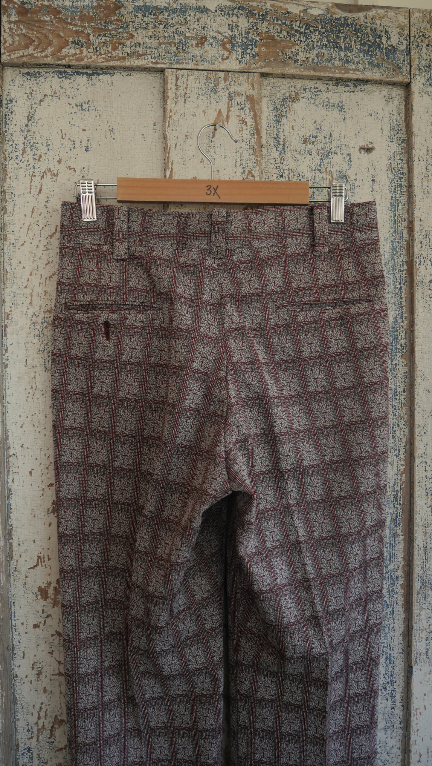 1970s Patterned Flared Slacks | 30