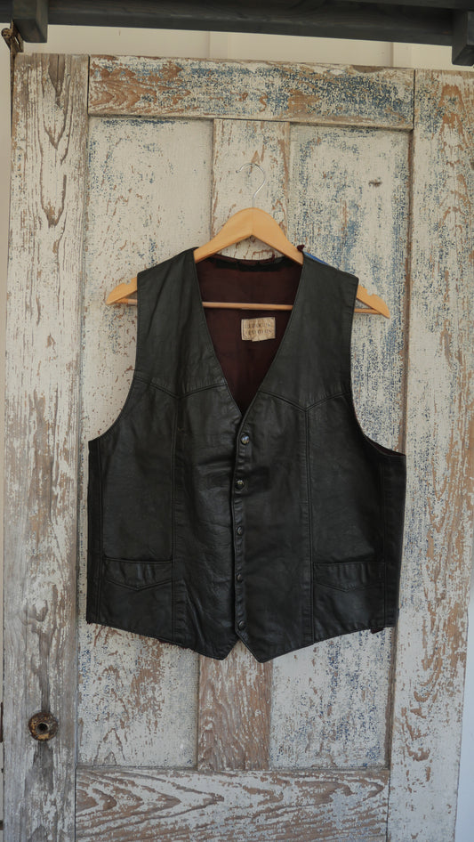 1980s Painted Leather Vest | L