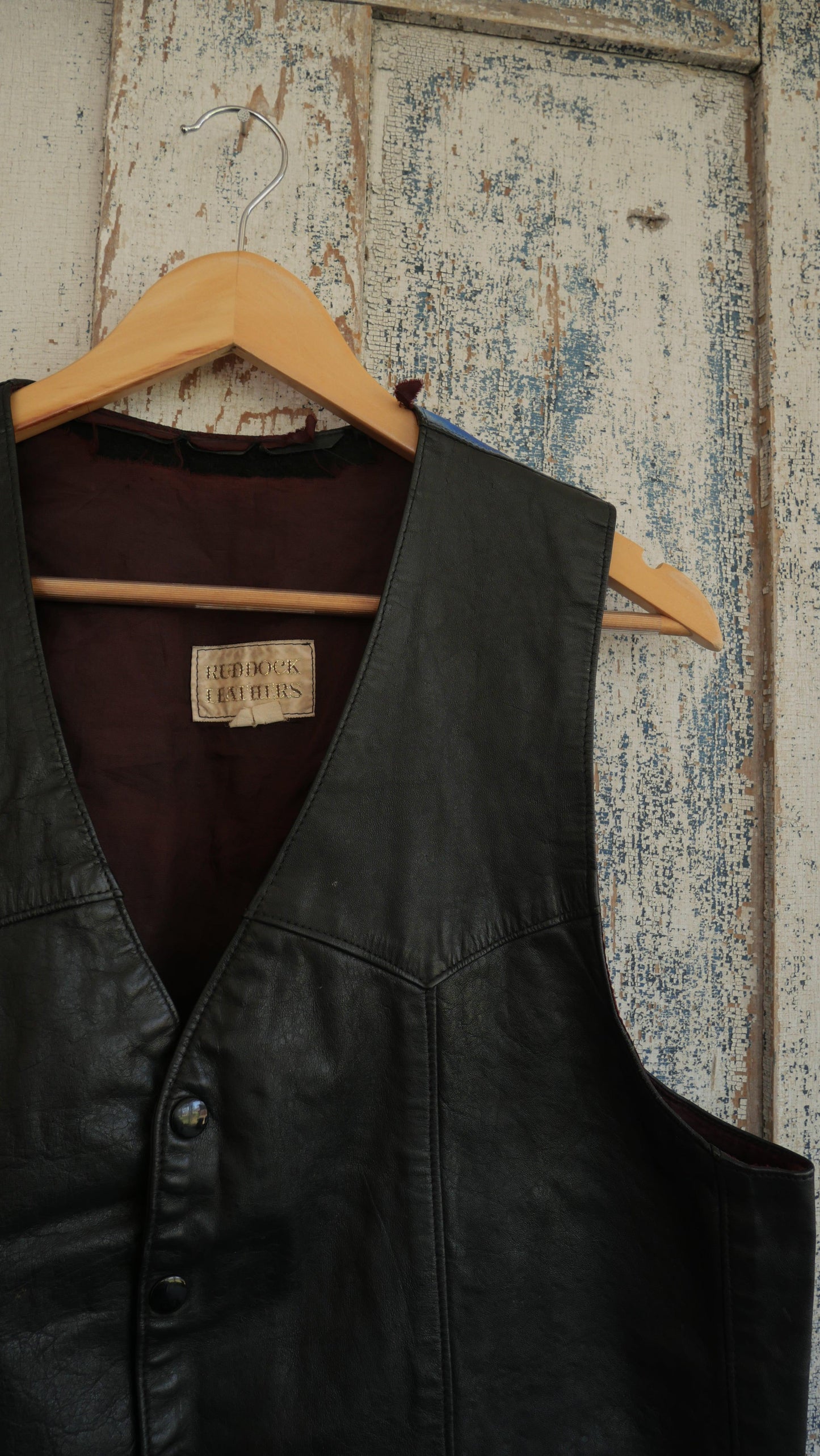 1980s Painted Leather Vest | L