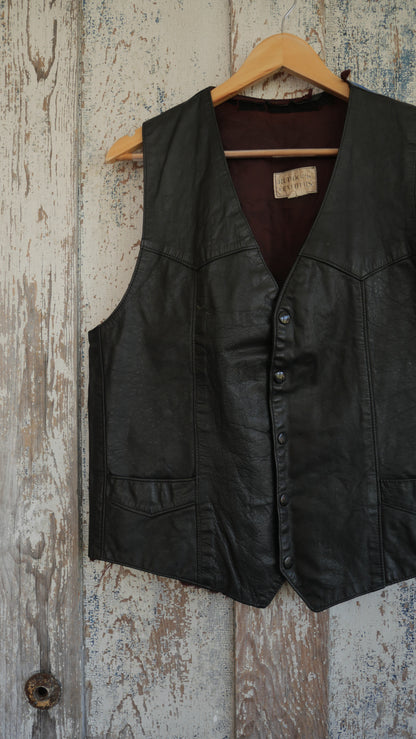 1980s Painted Leather Vest | L