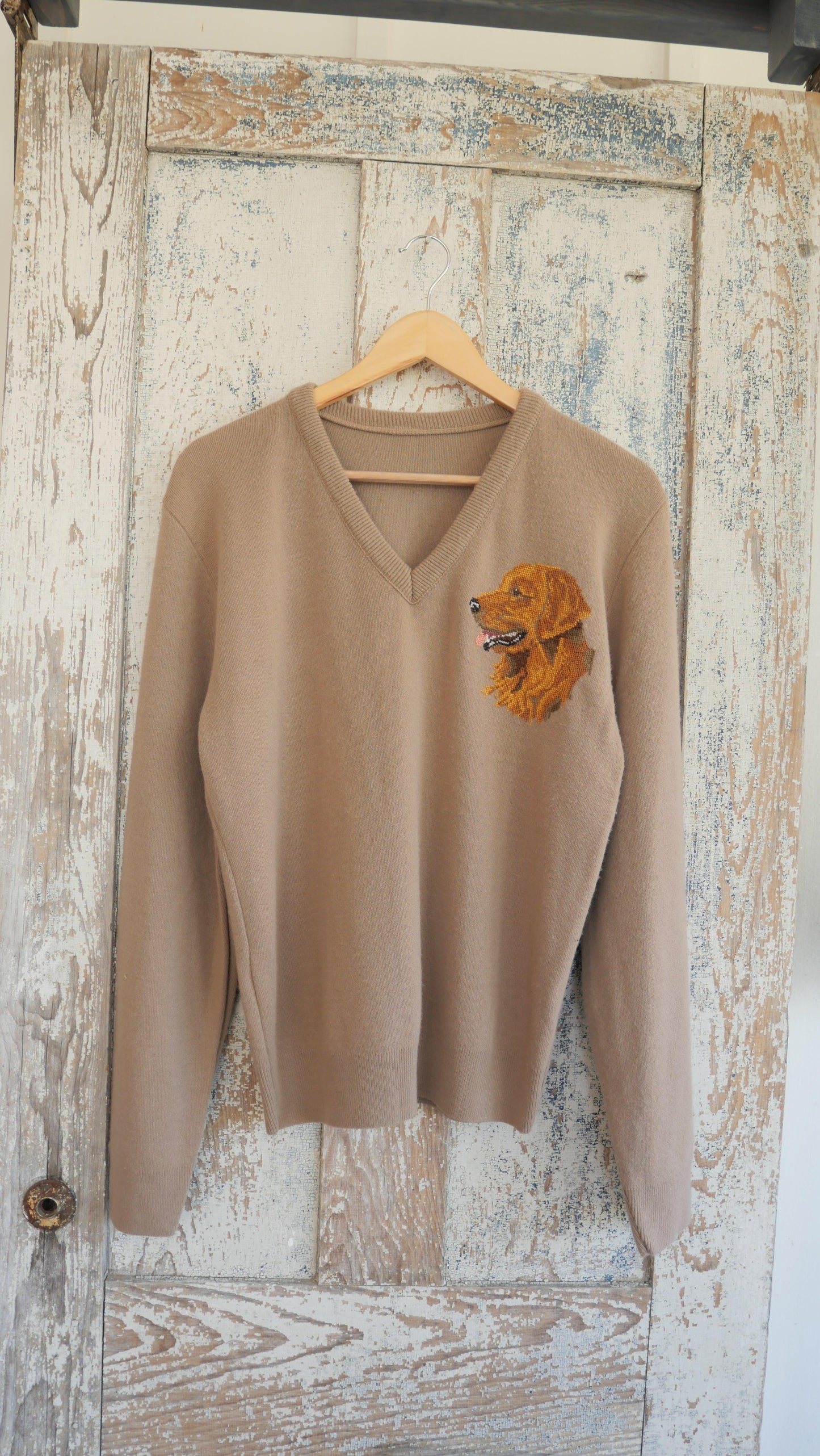 1970s Dog Knit Sweater | M