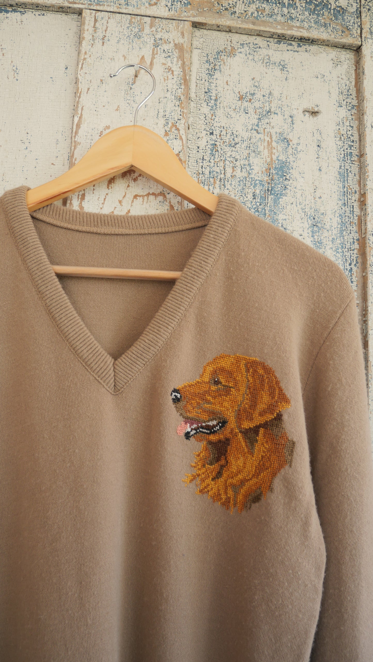 1970s Dog Knit Sweater | M
