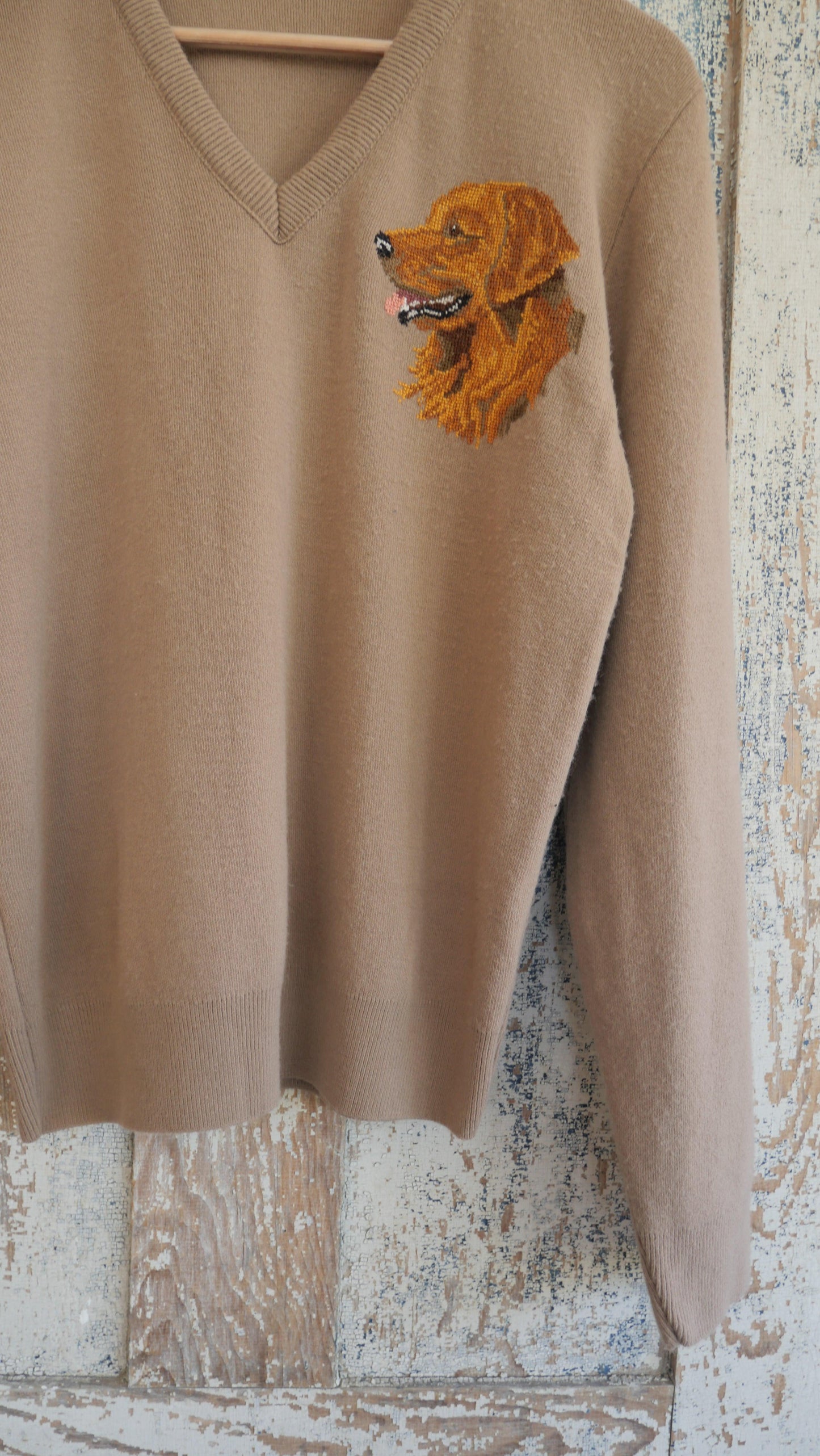 1970s Dog Knit Sweater | M