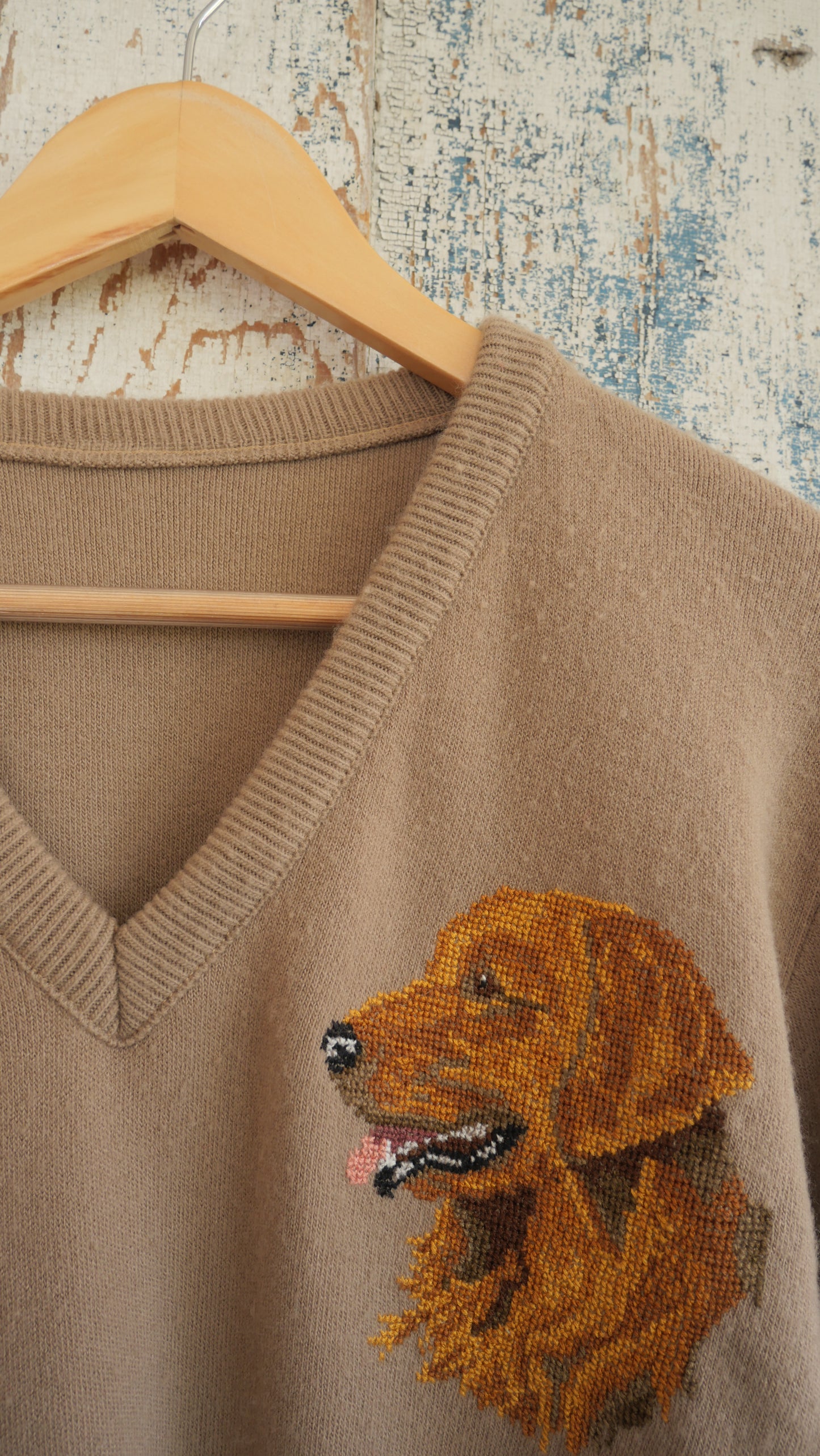 1970s Dog Knit Sweater | M