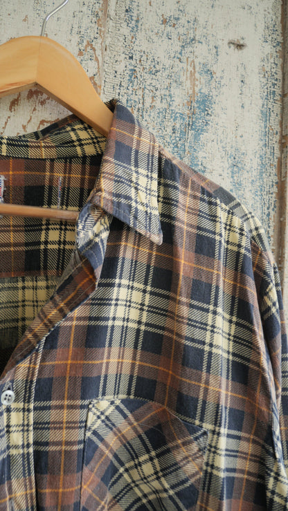 1980s Earth Tone Flannel | XL