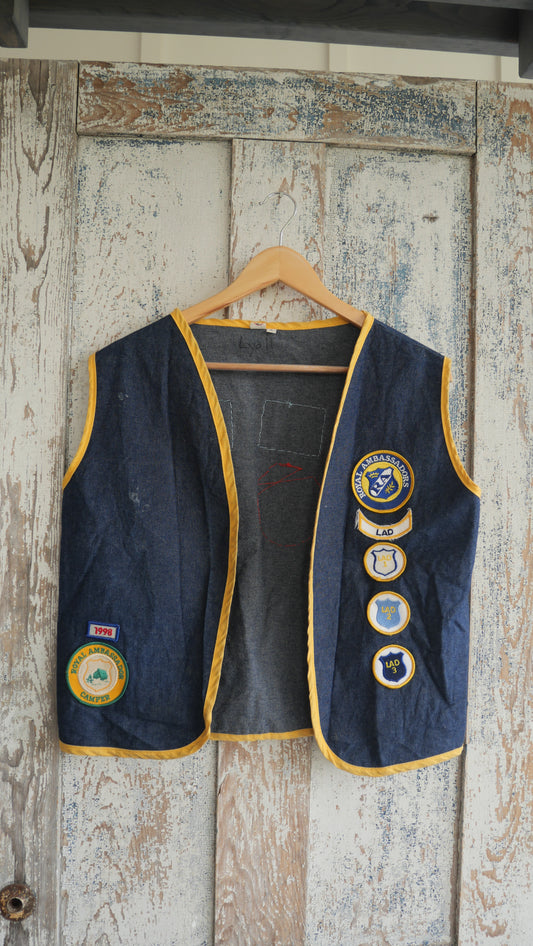 1990s Boxy Patched Vest | M