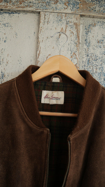 1990s Boxy Suede Bomber Jacket | XL