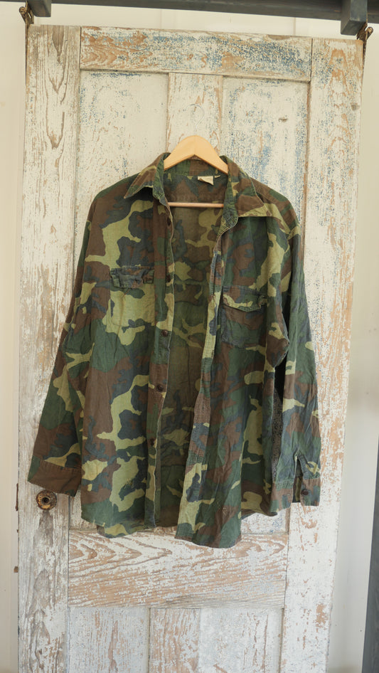 1980s Camo Hunting Shirt | XL