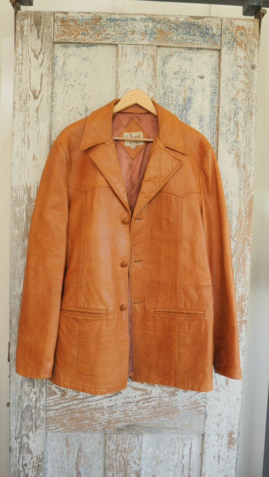 1970s Leather Blazer | L
