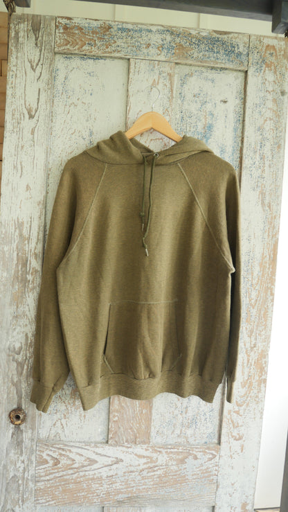 1970s Olive Boxy Hoodie | M