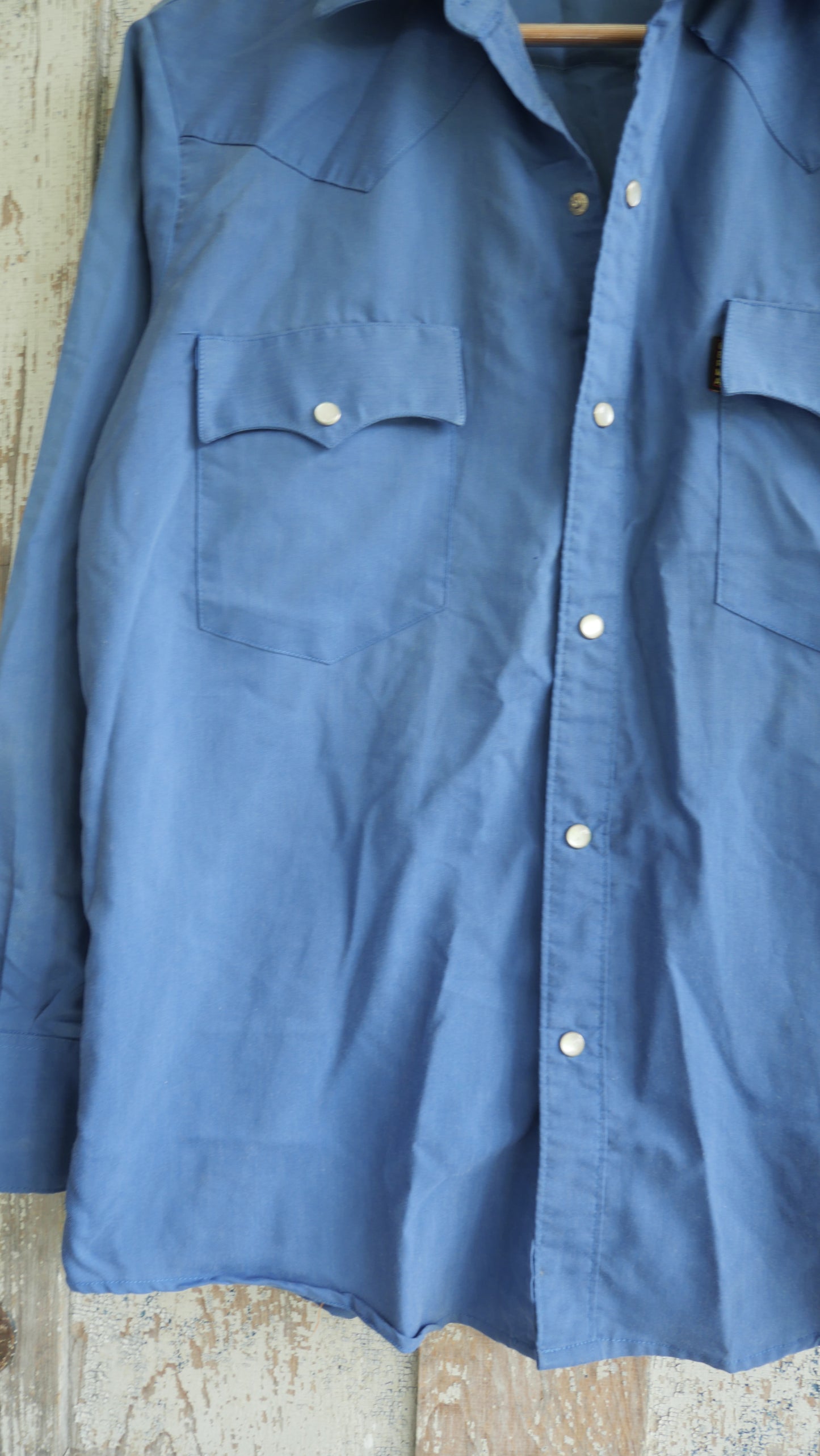 1980s Blue Western Shirt | M