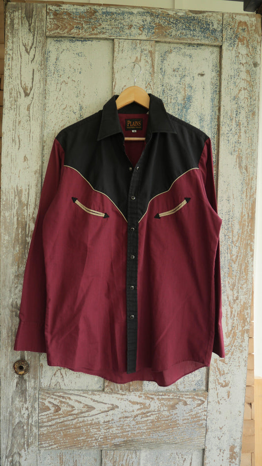 1980s Western Pearl Snap Shirt | M