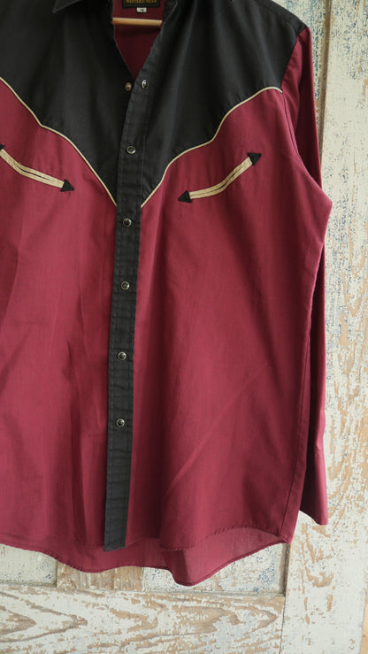 1980s Western Pearl Snap Shirt | M