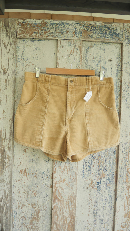 1980s Corduroy Beach Shorts | 34
