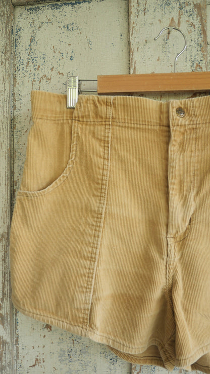 1980s Corduroy Beach Shorts | 34