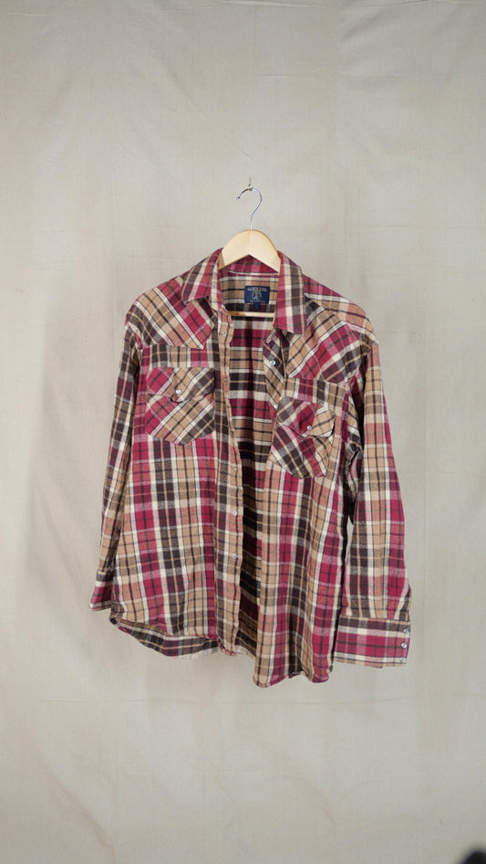1980s Cotton Pearl Snap | L