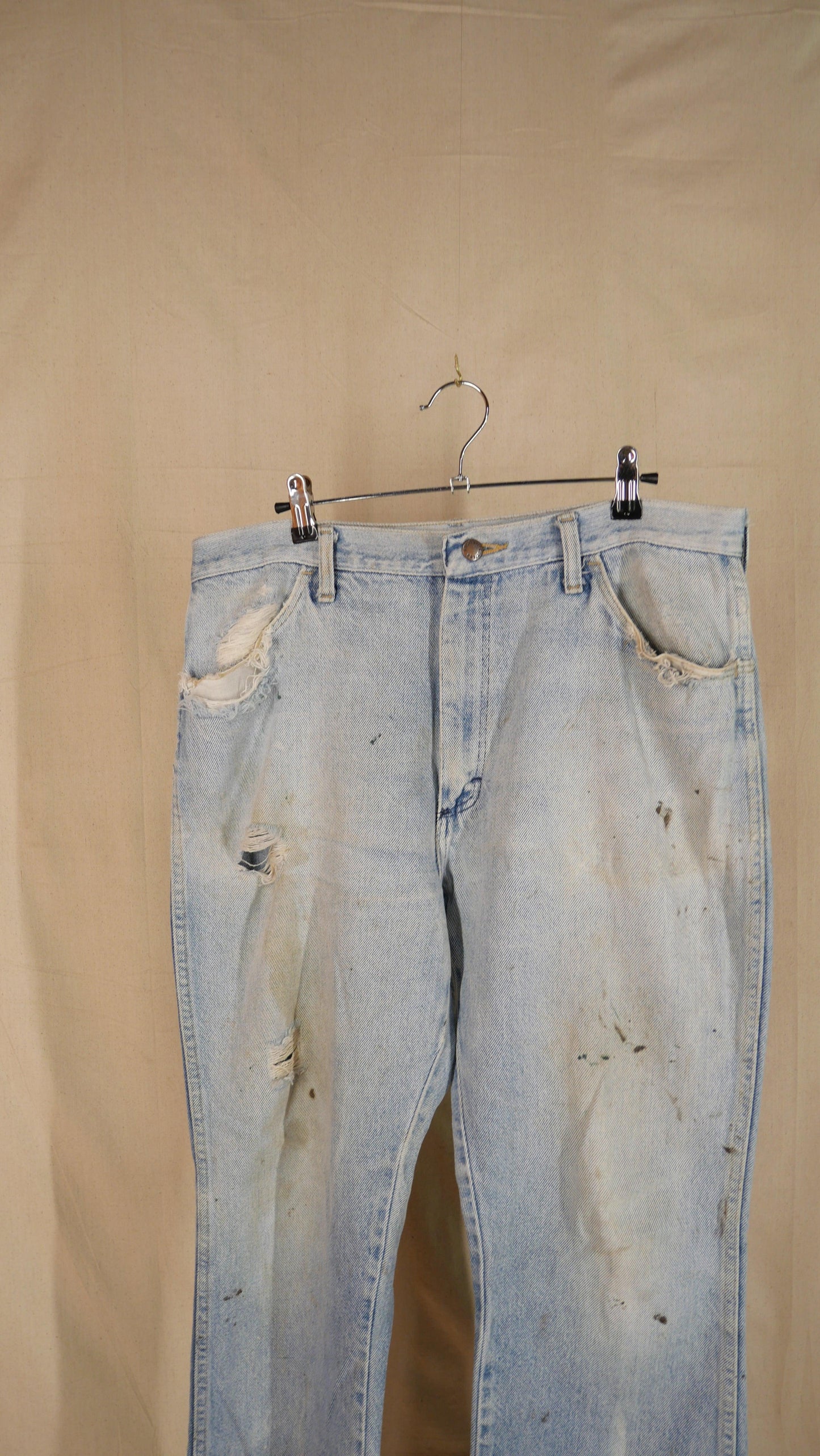 1970s Faded Flared Rustler Denim | 36